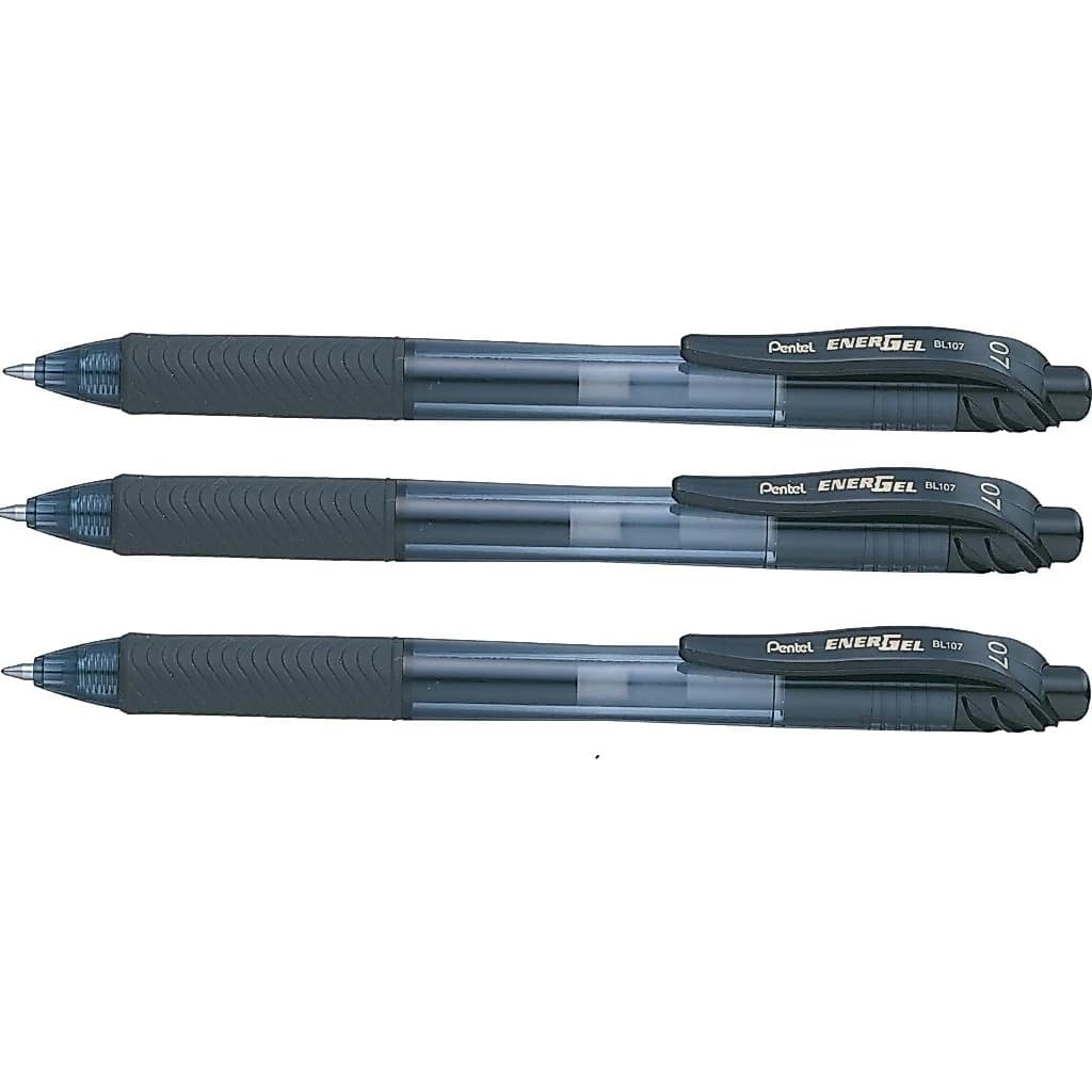 Caneta Energel Pentel Retrátil 0,7 Bl107 Preta Escolha a Quantidade