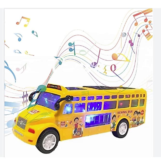 Carrinho Ônibus Escolar Americano acende as luzes musical Festa de Cores
