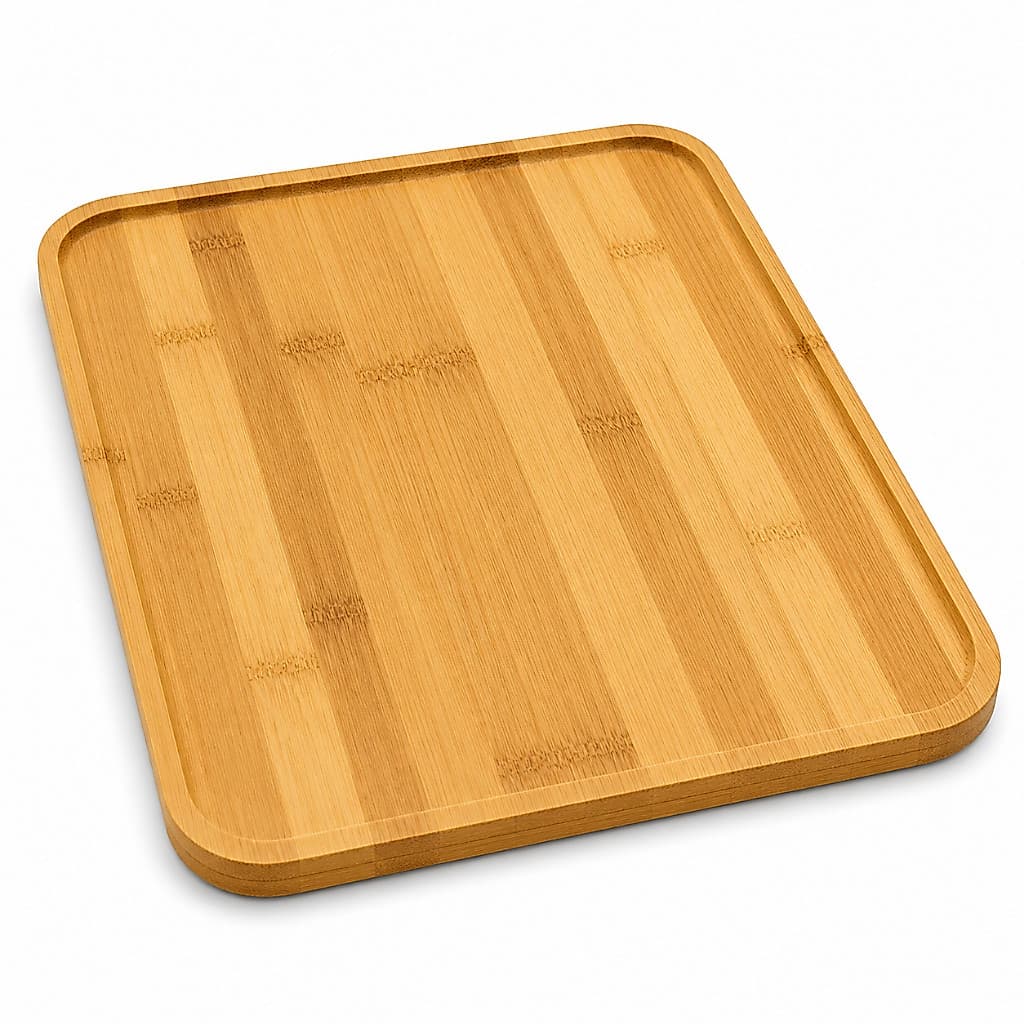 Bandeja De Bambu Tuut Eco Prime 40x33cm Retangular Petisqueira Para Café Da Manhã Frios Petiscos Mesa Posta