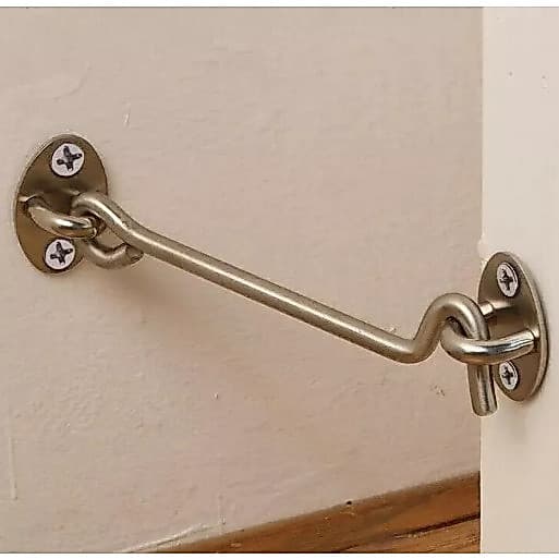Fecho tipo Aldrava  Aço Inox 75mm para Portas Janelas 1 par
