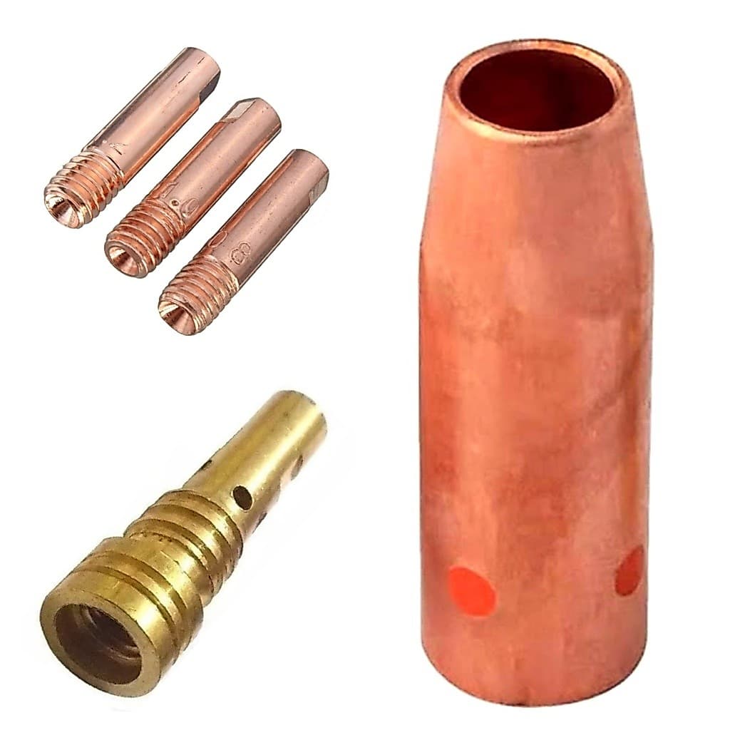 Kit Tocha Solda Mig 1.0mm Bico Difusor Bocal C/ Rosca - 5pçs