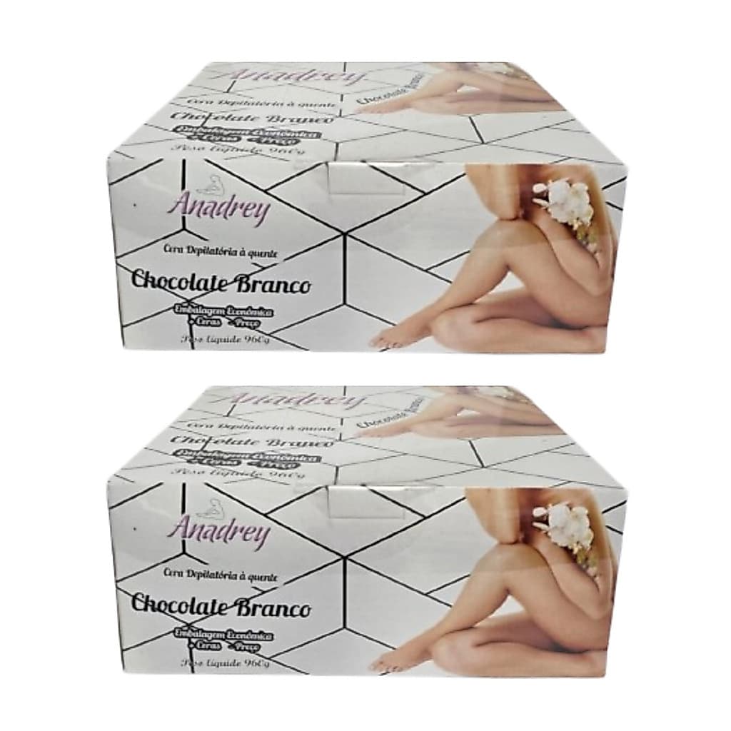 Kit Com 2 Cera Depilatória Anadrey Chocolate Branco 960g