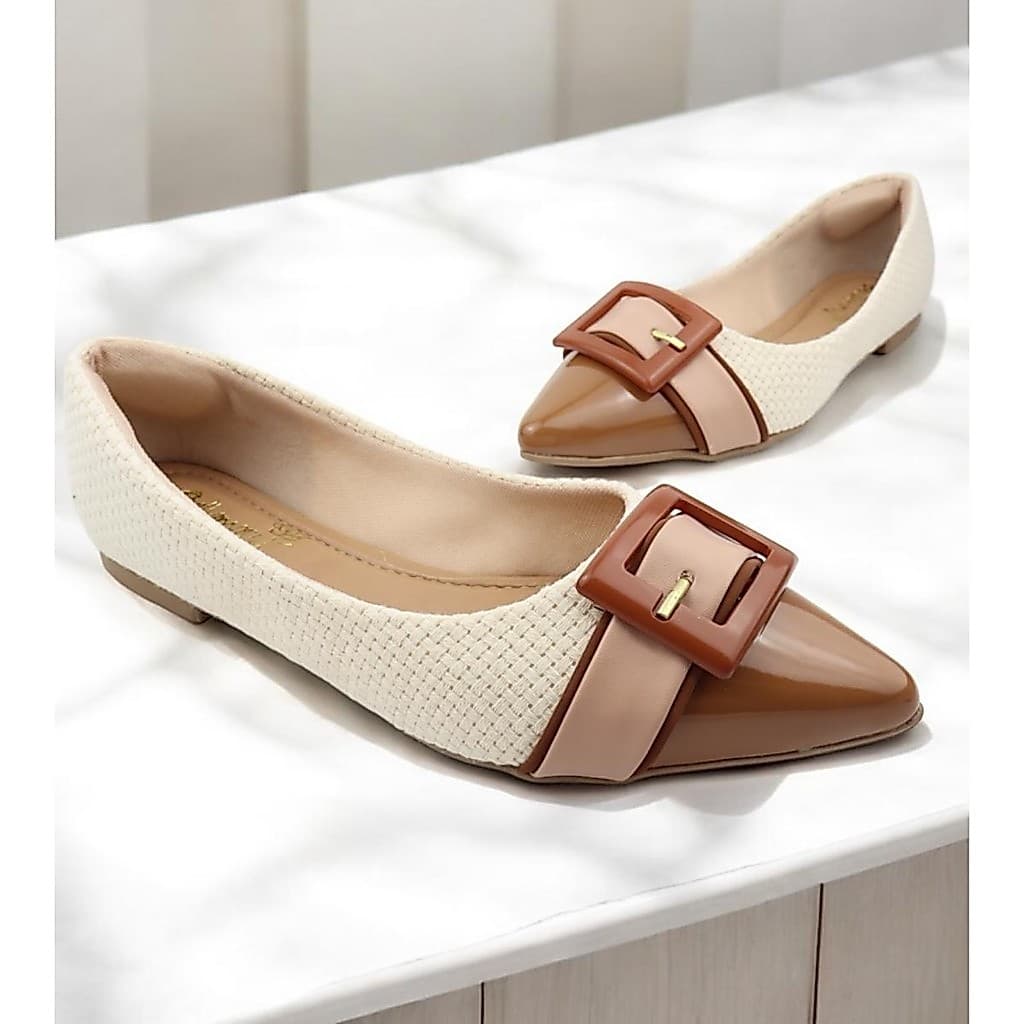 Sapatilha Feminina Bellamore Com Fivela Espuma Macia No Calcanhar Solado Antiderrapante Preto,Tecido