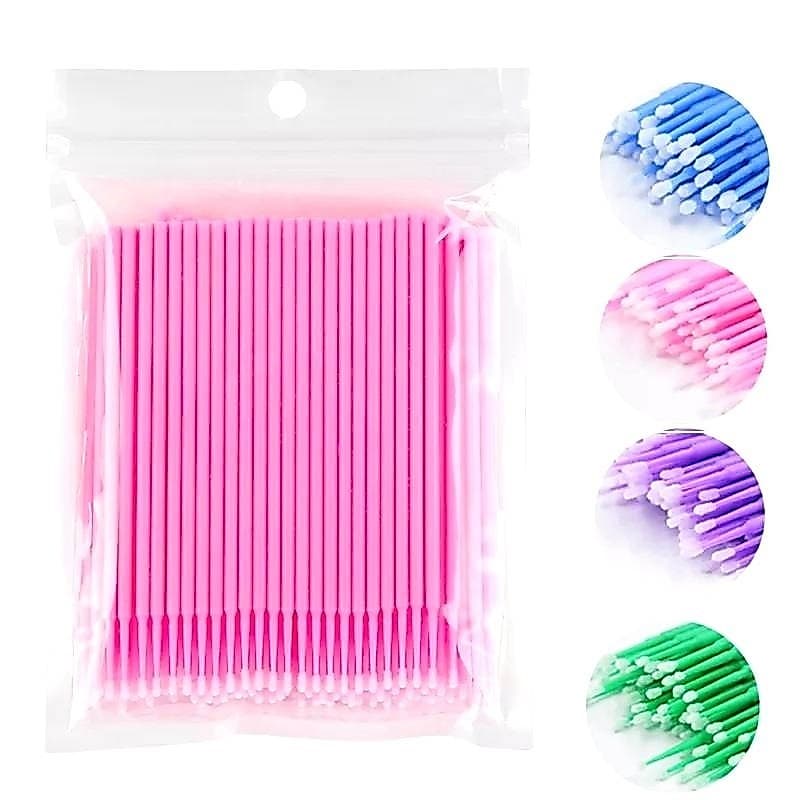 Microbrush Cotonete Alongamento Cilios Fio A Fio Lash Designer Palito Algodao Descartável - SQ8103