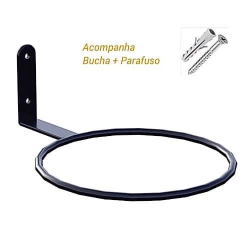 Suporte de Parede para Vasos Auto Irrigáveis com Anel de 16cm e Parafuso