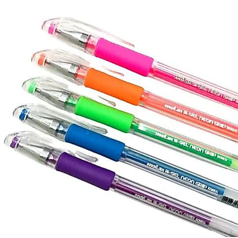 CANETA COLORIDA EM GEL GRIP NEON 0,7MM CORES MOLIN KIT 2 UND