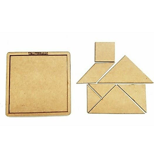 KIT 15 UNIDADES / Tangram mdf cru 10x10