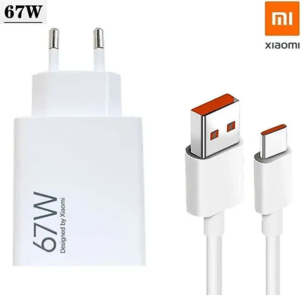 Carregador 67W Carregador Xiaomi Tipo C Original Mi9s Mi10 Lite Redmi Note 8 Redmi note 9 pro Poco X4 Poco X5 Poco X6