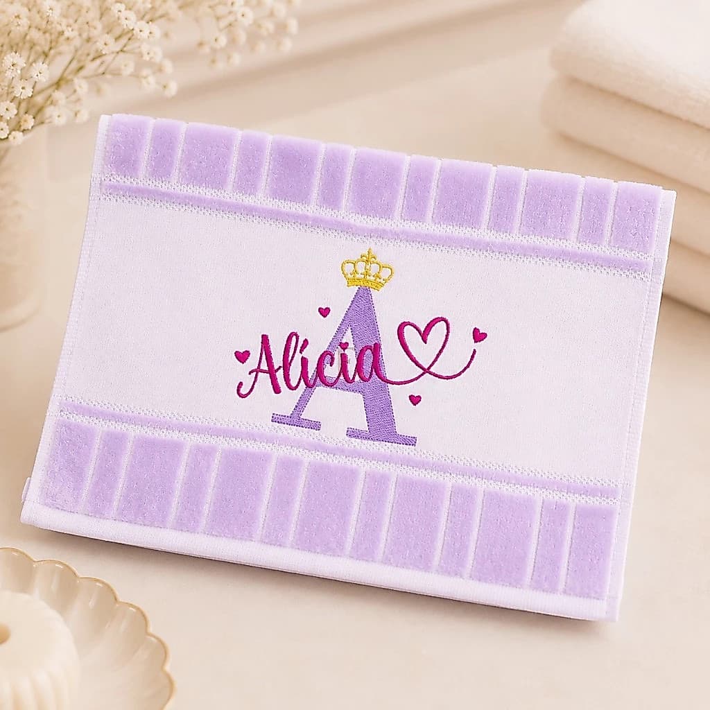 Toalha de Boca Bordada Lettering Bordada Com Nome Dohler