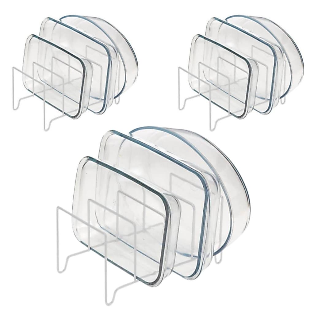 Kit 3 Organizador para Refratários Branco - Suporte Aramado de Cozinha 15x27x14 cm para Travessas e Assadeiras