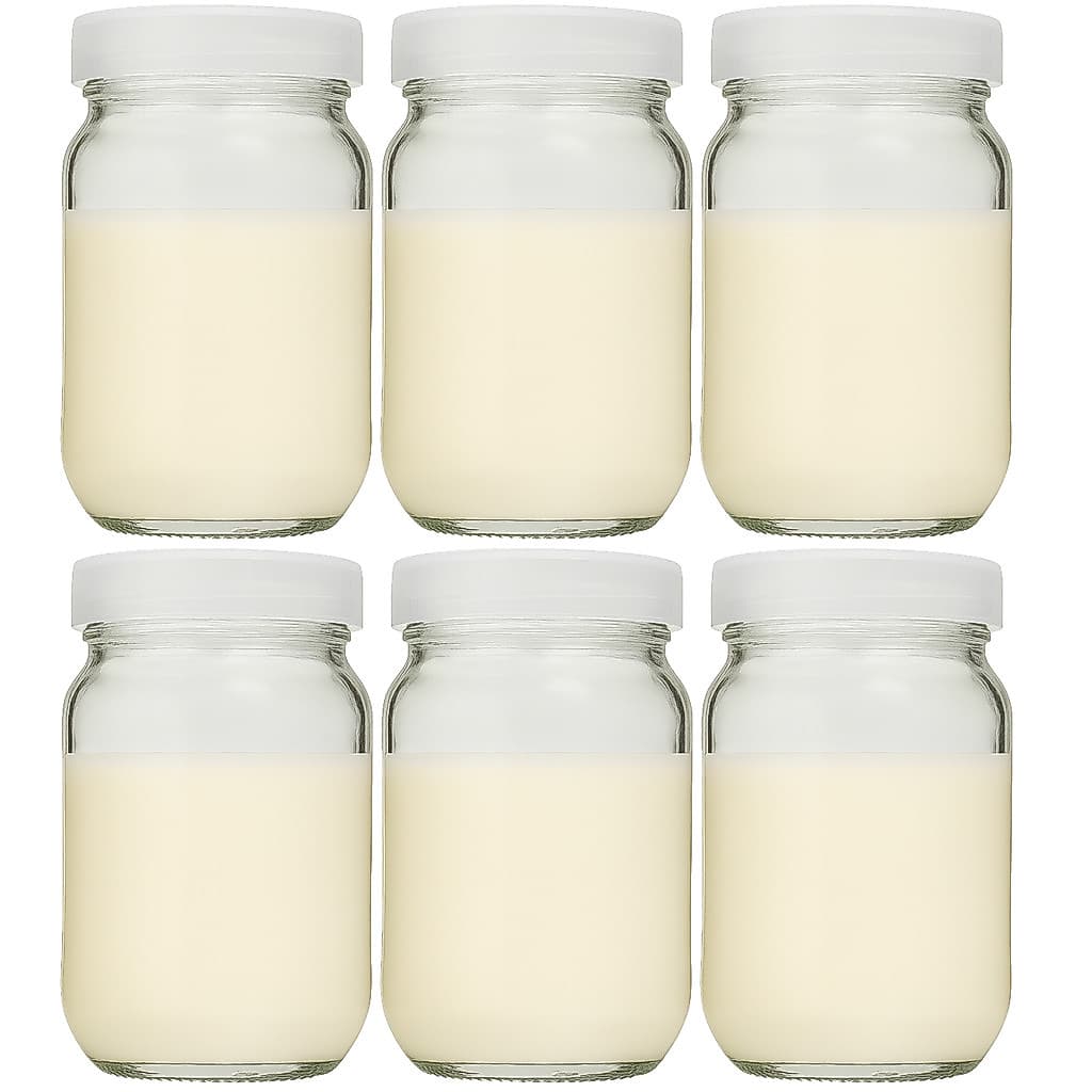 Pote para Leite Materno de Vidro Tampa Plastica BPA Free 200ml - 6 Unidades