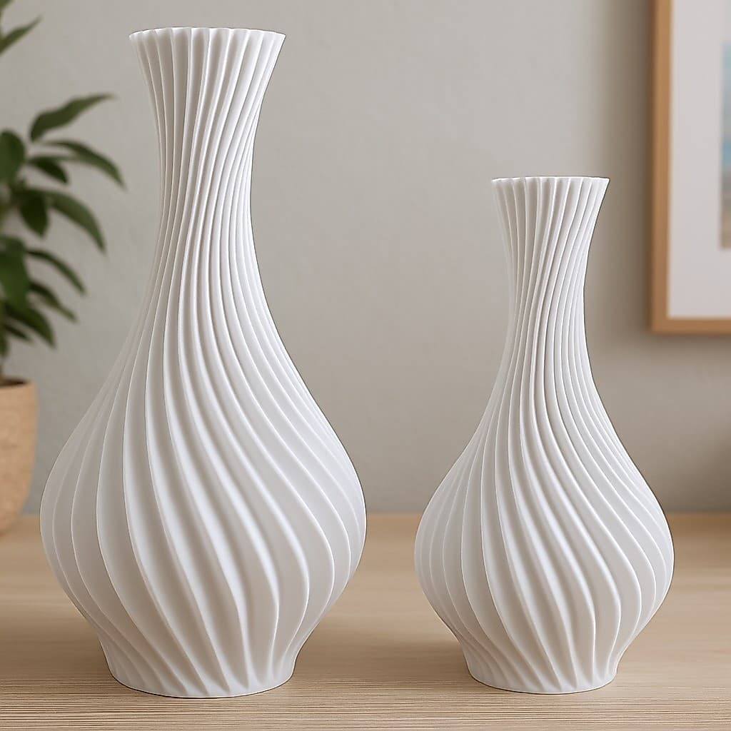 Vasos Decorativos em Espiral Moderno Plastico Resistente Decoração Sala Cozinha