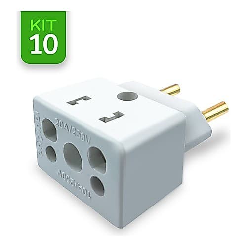 Adaptador de Tomada Benjamin 10A/20A Pino Bob Esponja