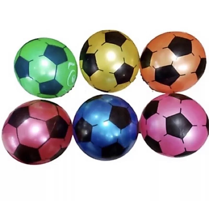 Kit 6 Bola de Futebol Inflável Infantil Colorida 001