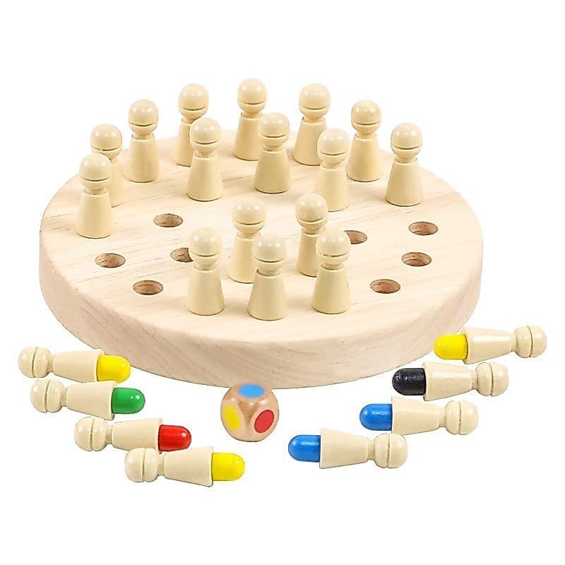 Quebra-cabeça Montessori Brinquedo Educacional Jogo de Memória de Madeira Tabuleiro Colorido para Crianças