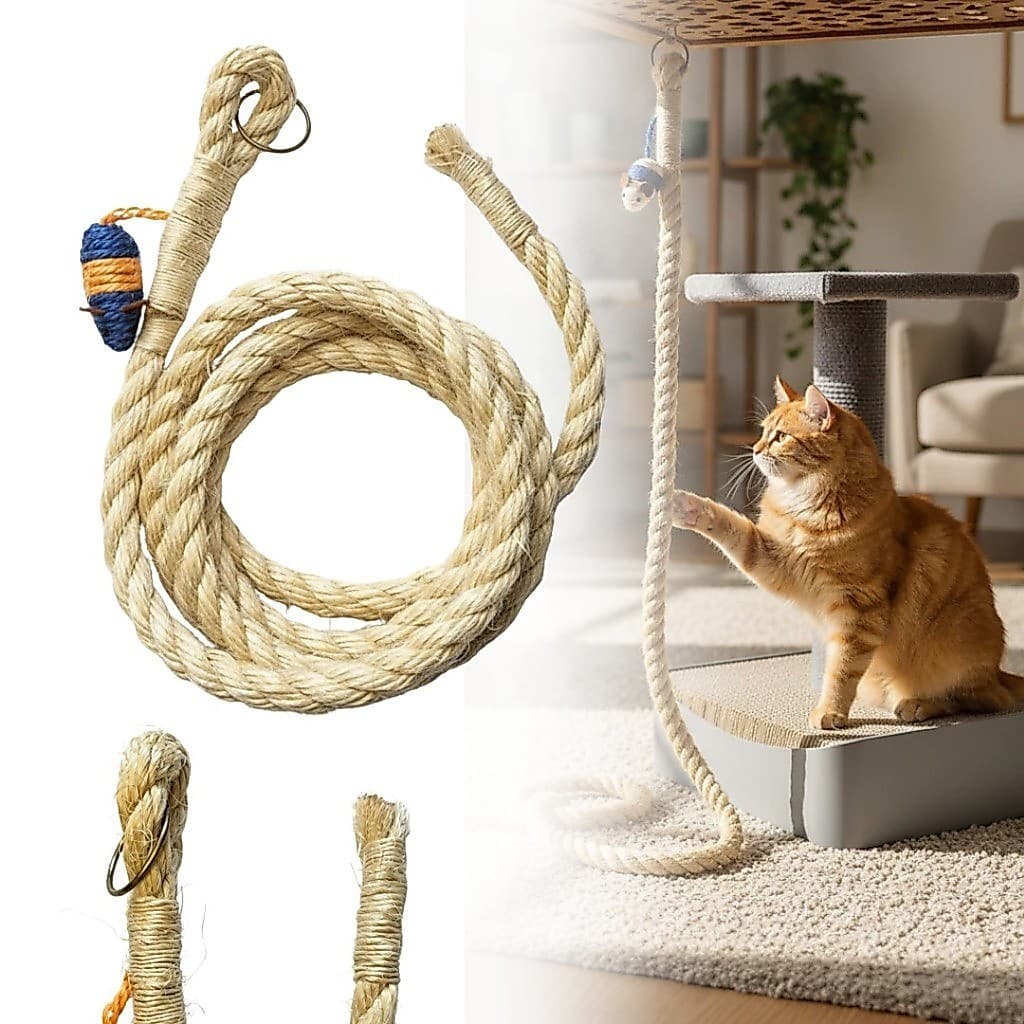Corda Interativa para Gatos Brinquedo Anti Estresse Pet 1,5 metro ou 3 metros