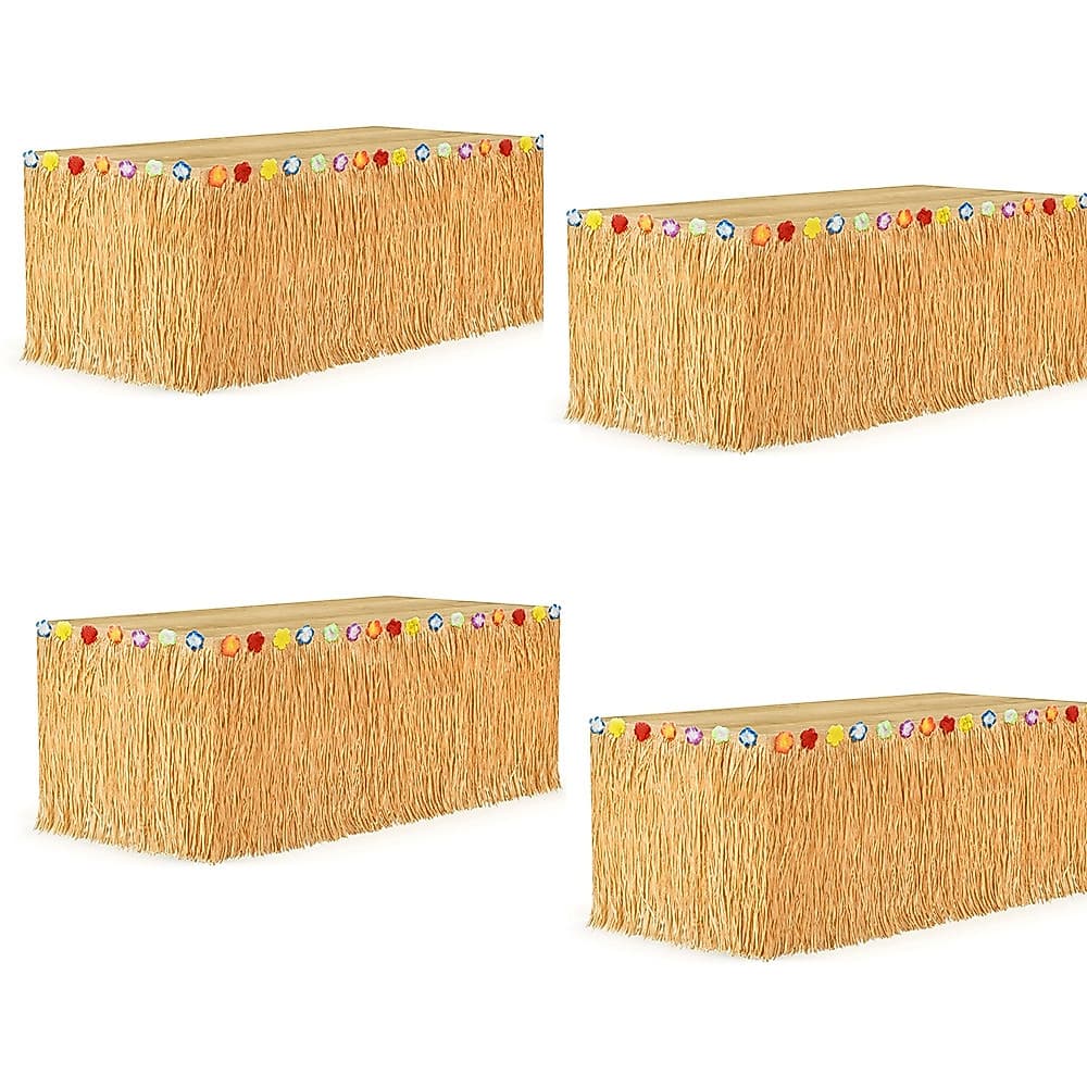 3 Tamanhos De Palha Cor Luau Grama Saia De Mesa Havaiano Verão Tema Fontes De Festa Para Decorações Tropical Do Havaí