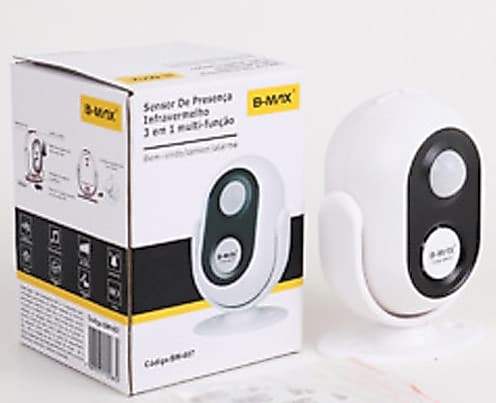 Sensor de Presença Campainha Alarme BM-607 Bivolt