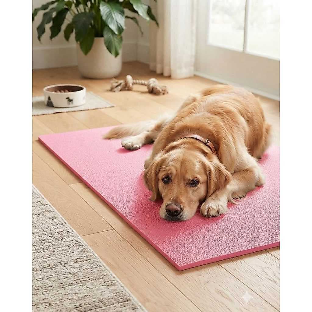 Colchonete Rosa para Pets Antiderrapante Confortável Multiuso Base para Descanso, Casinha, Transporte, Treinamento