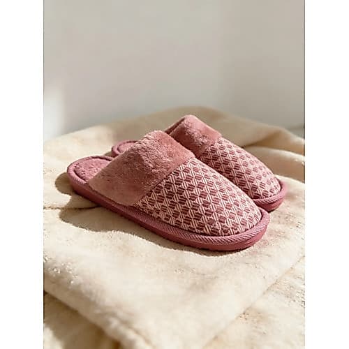 Pantufa De Pelúcia Super Confortável Antiderrapante Trilho Rosa Queimado Trilho 38 BR