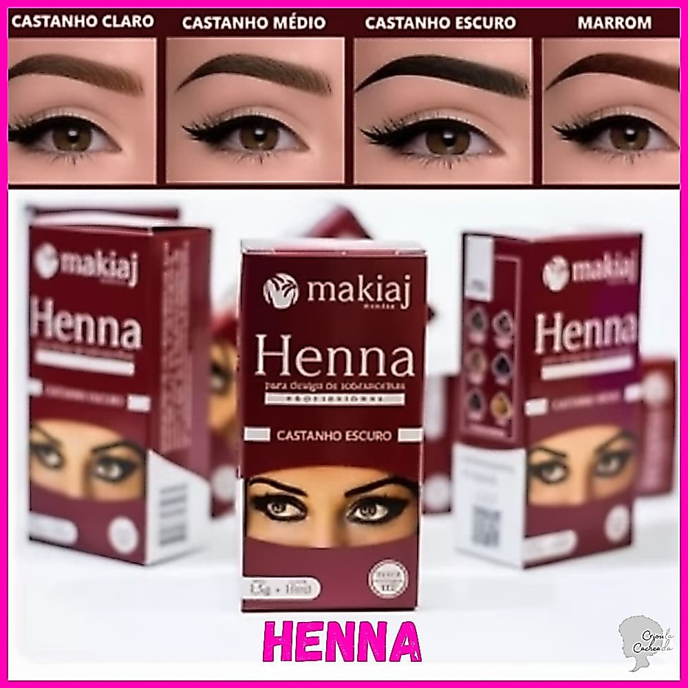 Henna Design De Sobrancelha Dappen + Pazinha Medidora Makiaj Cor Preto e outras cores