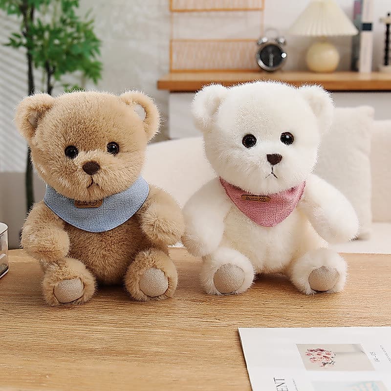 Bonito urso de pelúcia boneca brinquedo de pelúcia urso boneca cachecol urso travesseiro menina dormir par casal boneca