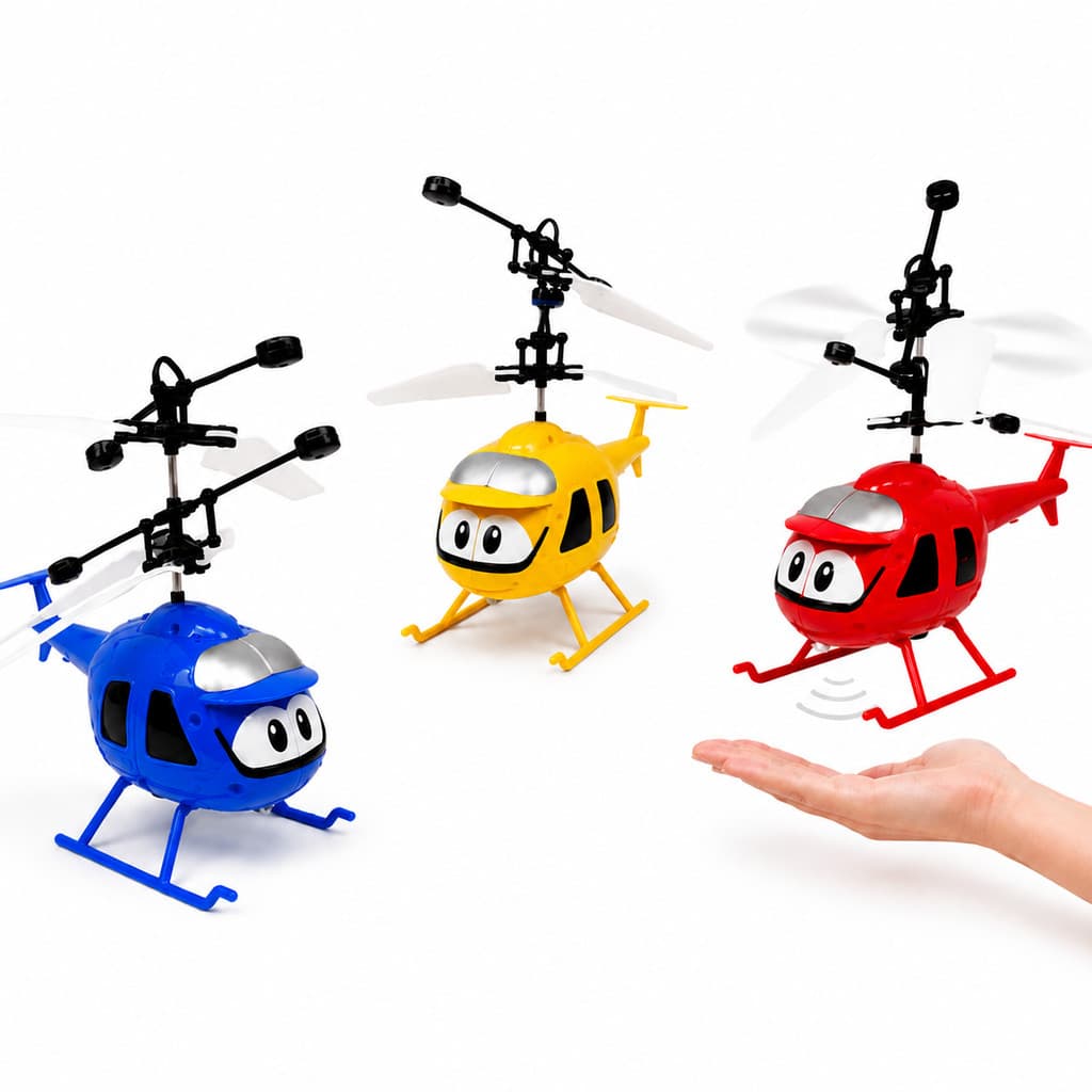 Drone Helicóptero Com Luz e Sensor de Mão USB Recarregável Robo Voador
