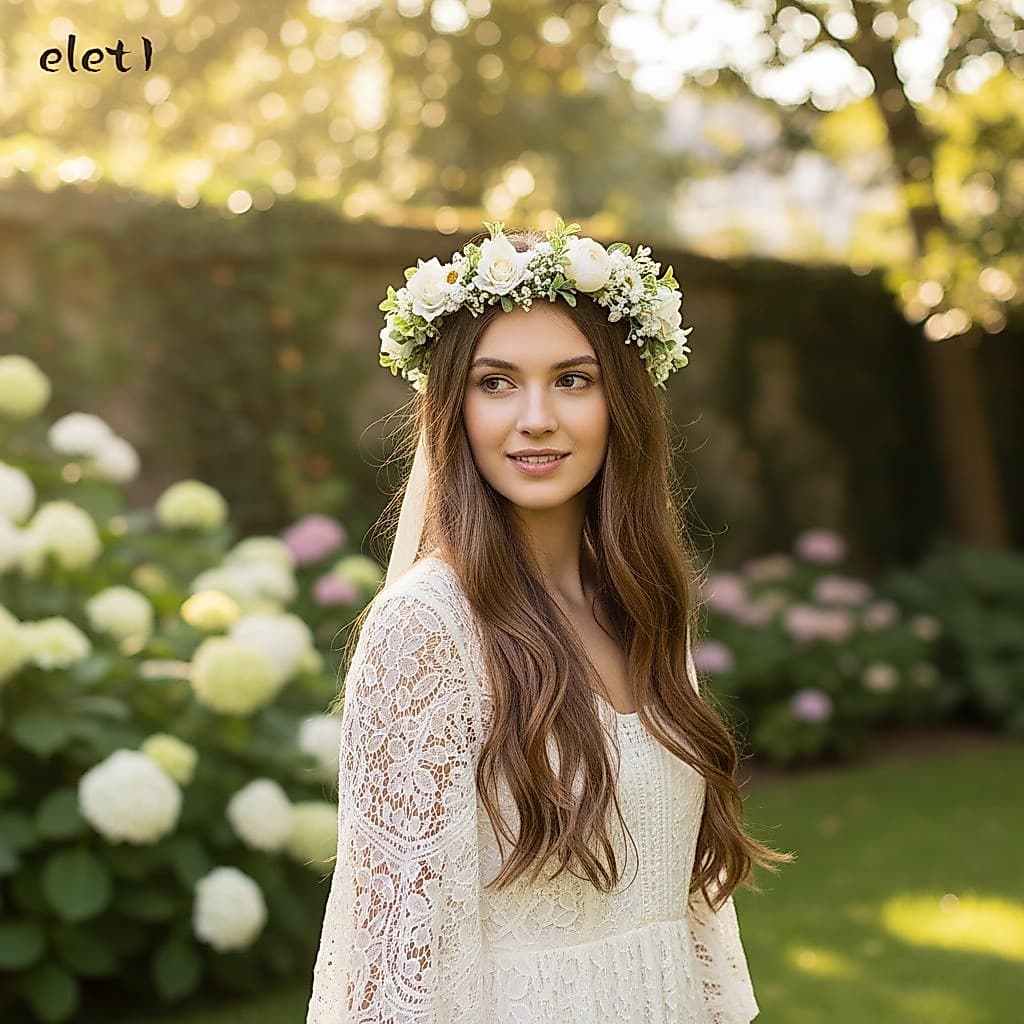 Coroa Floral Boêmia Para Respiração De Bebê-Acessório De Cabelo Feito À Mão Fotografia De Casamento