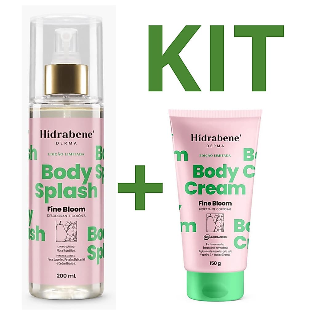 Kit Hidrabene Fine Bloom Body Splash 200ml + Hidratante Corporal 150g