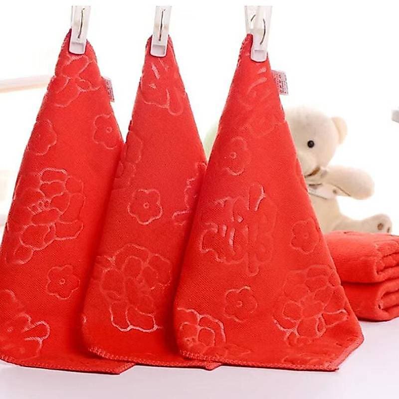 [Nis] Grande Vermelho Em Relevo Palavra Feliz Toalha Vermelha Lenço De Casamento De Veludo [BR]