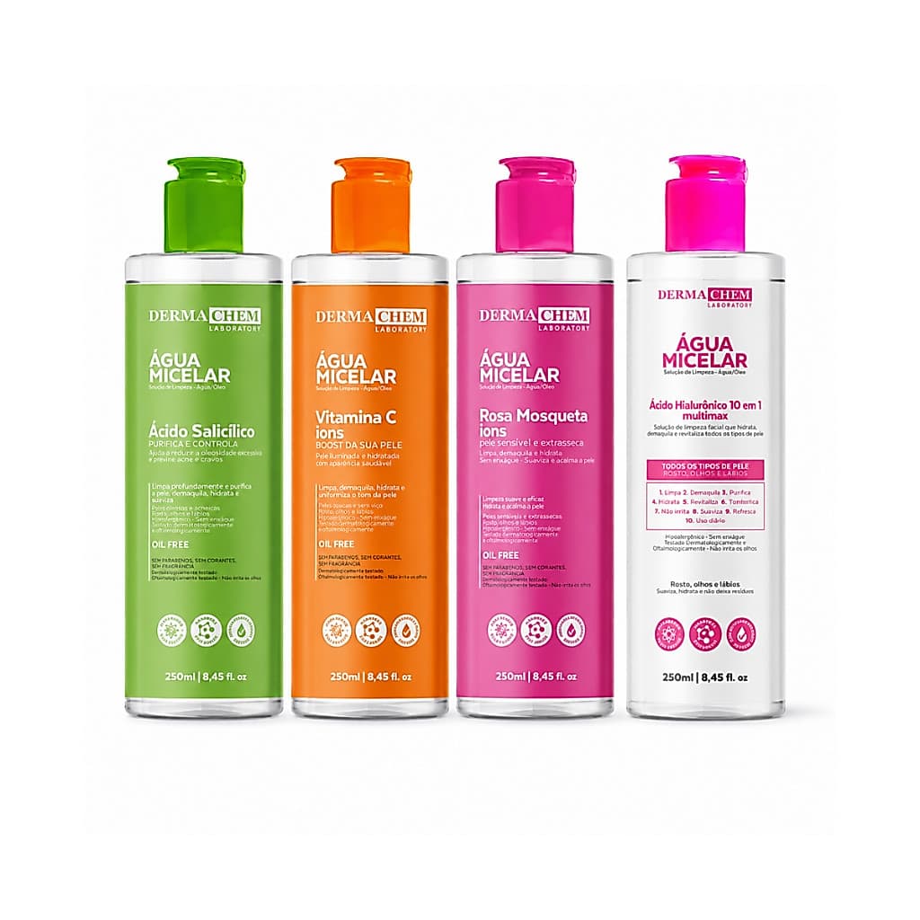 Água Micelar Dermachem Limpeza Facial e Profunda 250ml