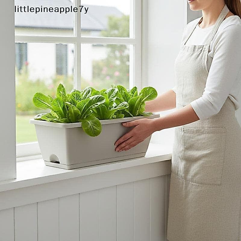 Pequeno Vaso De Flores Autoabsorvente Cultivo De Vegetais De Interior Com Drenagem De Base [COD]