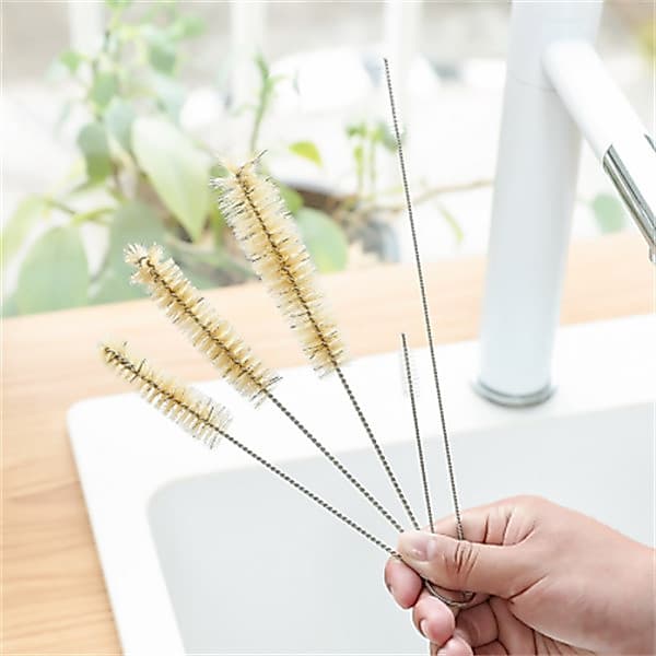 Bule escova xícara de chá Mini bico palha escova chaleira cerdas duras lacuna cozinha lavagem copo limpeza conjunto de 5