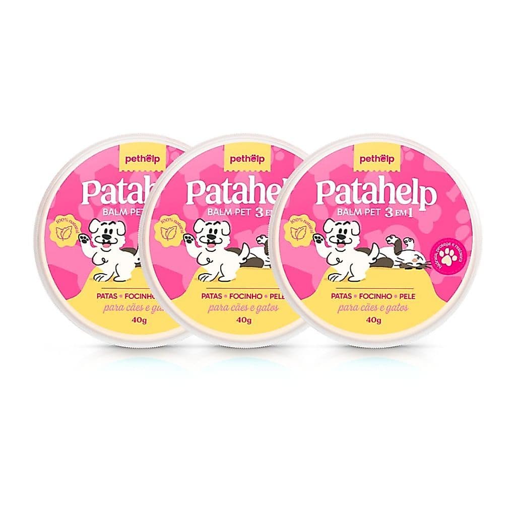 Kit Patahelps 3 Balm Hidratante Para Pet Patas Ressecadas