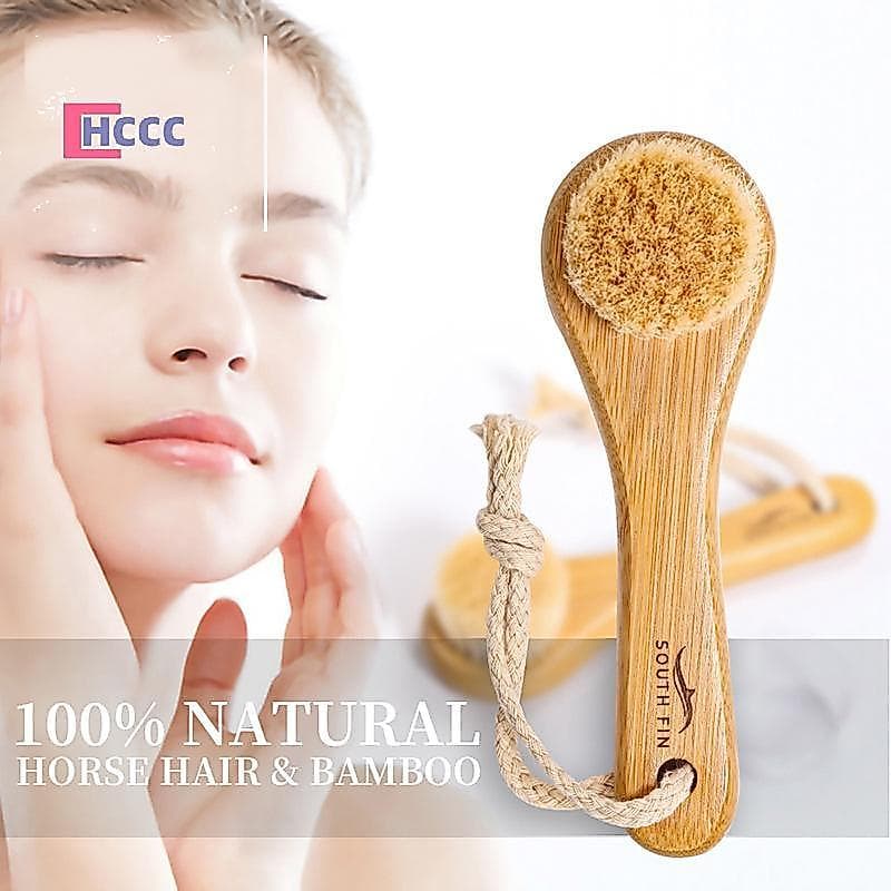 HCCC 1PC Escova Esfoliante De Limpeza Facial Cabelo De Bambu Massagem Cuidados Faciais Profunda Dos Poros Novo