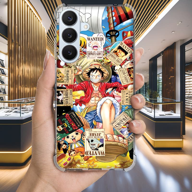 Capa Capinha GALAXY A56 A55 A54 A53 A52 A51 A50 A36 A35 A34 A33 Anti-impacto Personalizada anime ONE PIECE nome (3426)