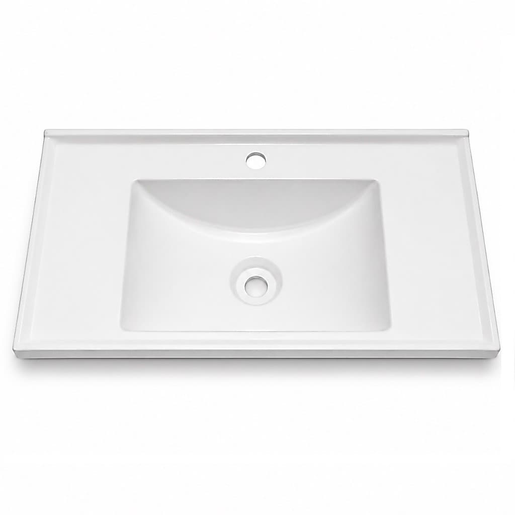 Pia Lavatório Retangular Moderno 60Cm Em Plástico Resistente Para Lavabo