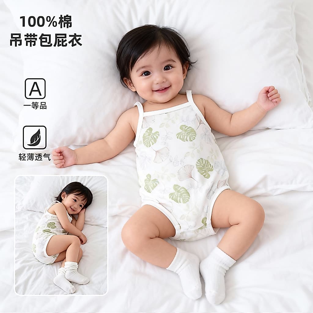 Bebê bebê camisola roupas de bebê classe a puro algodão verão fino roupas de bebê recém-nascido sem mangas macacão