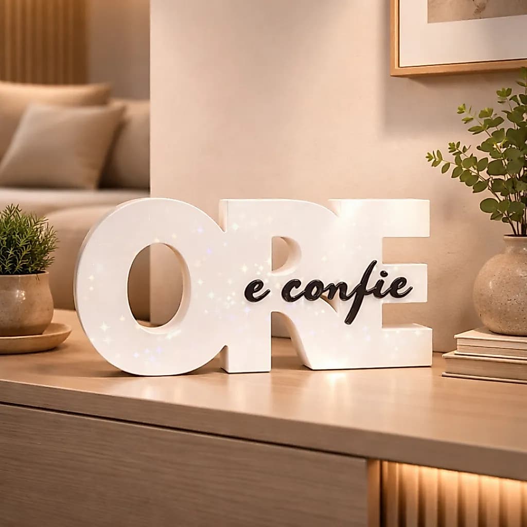 Letreiro Decorativo Religioso Ore E Confie Moderno Para Casa