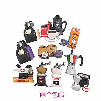 Desenhos animados criativos Retro resina simulação máquina de café geladeira adesivos ímã geladeira adesivos grandes 3d