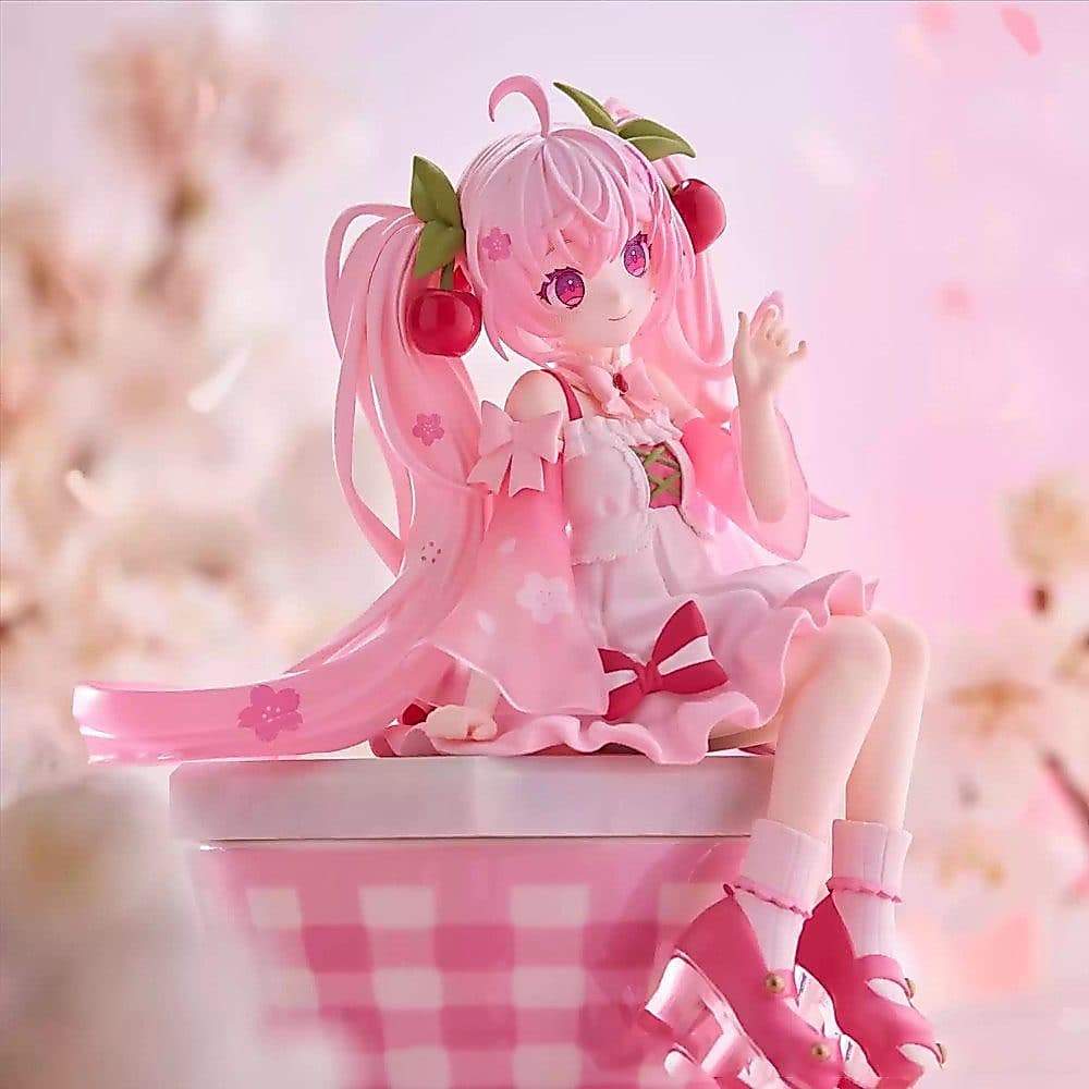 Figura de PVC Nova de 18cm da Anime Hatsune Miku Sakura Vocaloid Noodle Stand Sakura, Decoração de Mesa Fofa E5DN