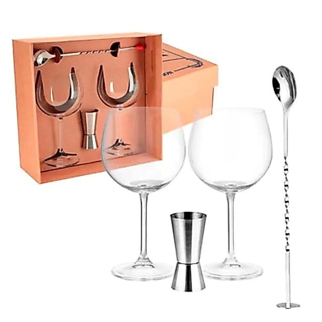 Kit Gin 4 Peças em Cristal Bohemia Authentic Collection