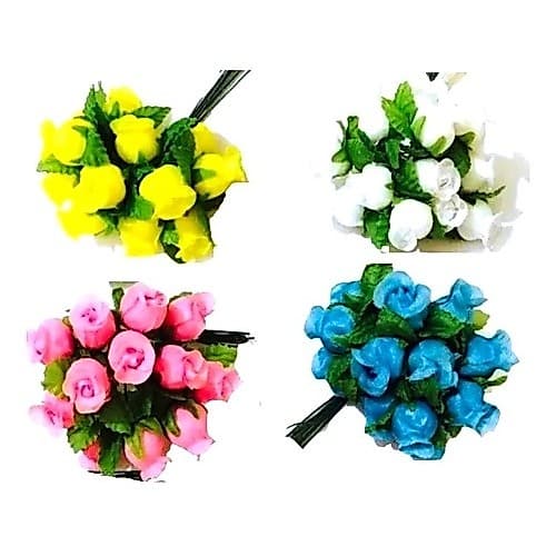 Mini Rosas Branca 144 Artificial Aniversário Decoração Cetim