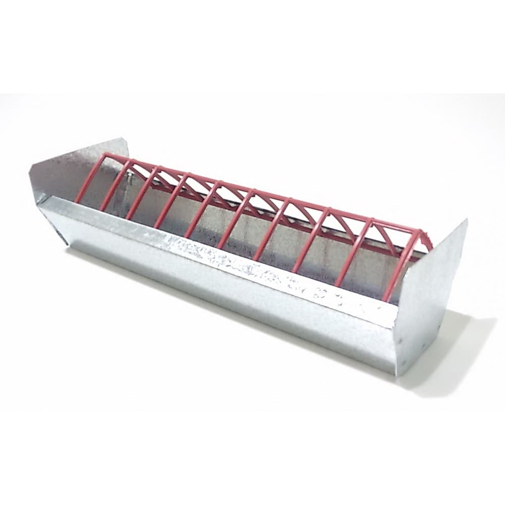 Kit 2 Un Comedouro Calha Pintinho Aves Galvanizado 30cm
