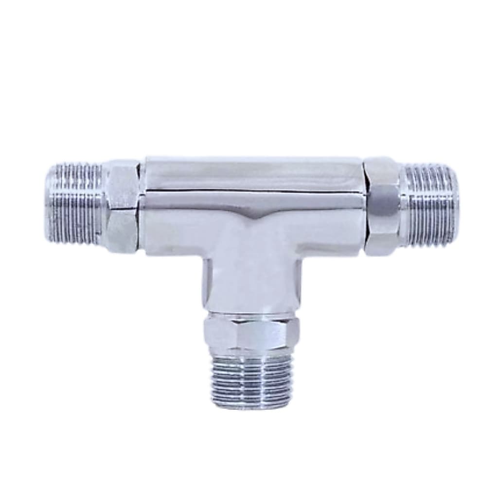 Kit Adaptador Conector Tee De Torneira Misturador Monocomando 1/2" Metal Conversor P/ Agua Fria