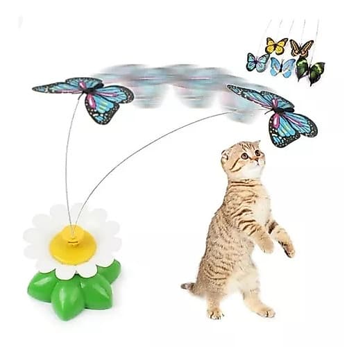 Brinquedo Interativo Elétrico Automático De Gato Rotativo Forma De Borboleta gira gira