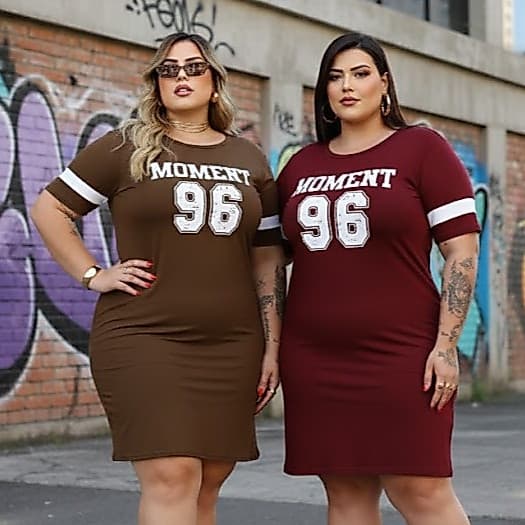 Kit 2 Vestidos Estampados Camisão Moda Gringa Grande Verão Curve