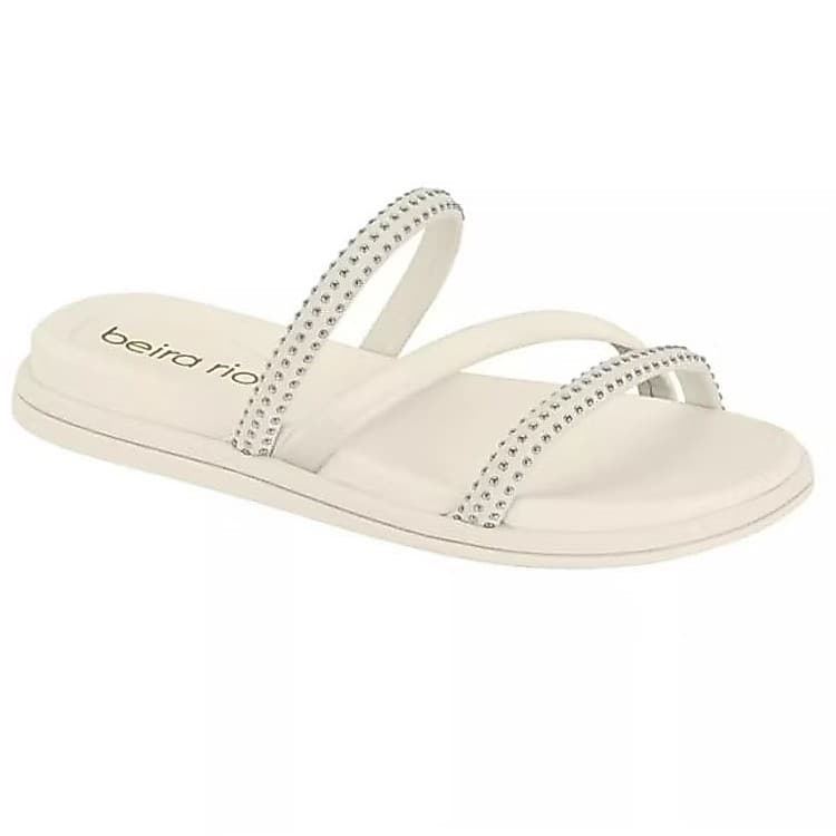 Sandália Papete Beira Rio Off White - 100% Original.