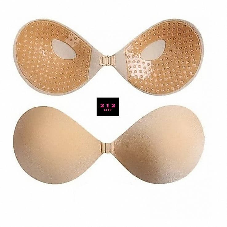 Sutiãs Oval Adesivo Silicone Invisível Com Amarração Levanta Seio Push Up
