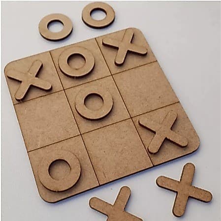 30 Jogo Da Velha Com Tabuleiro (Brinquedo/Presente/Lembrancinha) Em MDF 3mm Jogos Tabuleiro